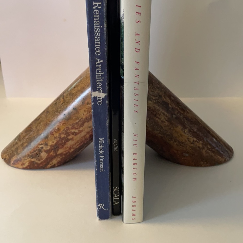 Two marble bookends for home or office- or both